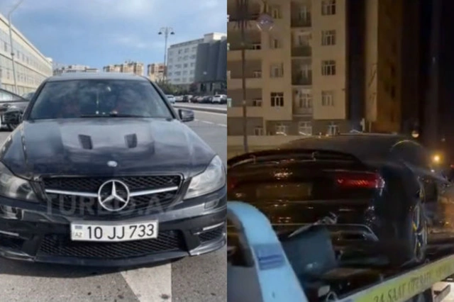 Кадры люксовых автомобилей, водители которых спутали улицы Баку с гоночной трассой - ВИДЕО